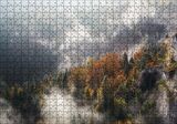 Cakapuzzle Sonbahar Renklerinde Orman ve Sisler Puzzle Yapboz MDF Ahşap