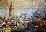 Cakapuzzle Galata Kulesinin Sanatsal Görsel Puzzle Yapboz MDF Ahşap