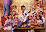 Cakapuzzle Coco Gitarist Çocuk ve Masada Tüm Karakterler Puzzle Yapboz MDF Ahşap