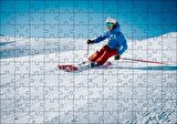 Cakapuzzle Tepeden İnen Kayakçı Siporu Puzzle Yapboz MDF Ahşap