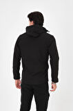 Camp457 Outdoor Softshell Su Ve Rüzgara Dayanıklı İçi Polarlı Seyyar Kapşonlu Erkek Taktik Mont