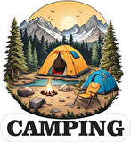 33x33 cm Camping Karavan Sticker v2 Tekne Jeep Araç Sticker