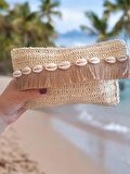 Jüt İp El Örgüsü Clutch Çanta