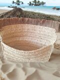 Jüt İp El Örgüsü Clutch Çanta
