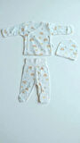 3 LÜ BEBEK ZIBIN TAKIMI 0-3 AY %100 PAMUK KENDİNDEN ELDİVENLİ ŞİRİN DESENLİ