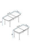 Laris Beyaz 80 X 132 Benchli Açılabilir MDF Mutfak Masa Takımı 4 Sandalye