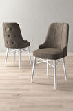 Arvela Beyaz 80x132 MDF Açılabilir Mutfak Masası Takımı 4 Sandalye, 1 Bench