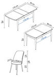 Milas Beyaz Mermer Desen 80x132 MDF Açılabilir Mutfak Masası Takımı 4  Sandalye