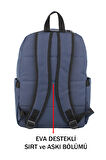 Lacivert Kadın Sırt Çanta Yandan Cepli Geniş İç Hacim Su Geçirmez Kumaş