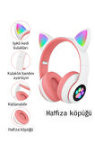Şirin Işıklı Kedi Kulaklı Katlanabilir Bluetooth Kulaklık