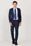 Erkek Lacivert Ekstra Slim Fit Dar Kesim Spor Takım Elbise