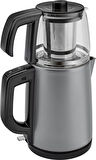 Karaca Tea Glass 2 In 1 Çelik Çay Makinesi Ve Kettle Antrasit