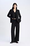 DeFacto Wide Leg Klasik Pantolon Geniş Bol Paça Basic Düz Uzun Boy Yüksek Bel Cepli Pensli C2020AX25SPBK81