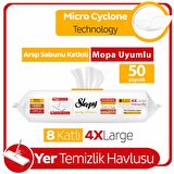 Sleepy Easy Clean Arap Sabunu Katkılı Mopa Uyumlu Yer Temizlik Havlusu&Mendili 50 Yaprak