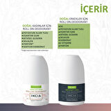 INCIA %100 Doğal Roll On Deodorant Kadın & Erkek Ter Kokusu Önleyici Lekesiz 50 ml Set