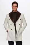 Ds Damat Regular Fit Bej Yakası Çıkartılabilir Kürklü Kaban 9HF08ORT10004 9HF08ORT10004