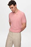 Ds Damat Regular Fit Pembe Pike Dokulu %100 Pamuk Kıvrılmaz Polo Yaka Nakışlı T-Shirt 4HC14ORT51000
