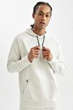 DeFactoFit Standart Fit Kapüşonlu Cepli Skuba Dalgıç Kumaş Sporcu Sweatshirt D1950AX24AUBG721