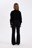 DeFacto Kız Çocuk Flare Fit İspanyol Paça Basic Düz Triko Pantolon A6029A824WNBK27