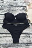 Angelsin Siyah Straplez Bikini Takım