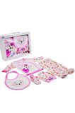 Yenidoğan Kız Bebek Hastane Çıkışı Pembe Panda 5 Parça Set