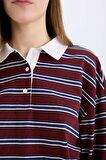 Coool Loose Fit Çizgili Polo Yaka Uzun Kollu Tişört