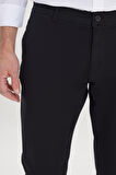 Erkek Siyah Kanvas Slim Fit Dar Kesim Yan Cep Chino Pantolon