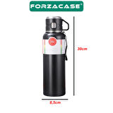 Forzacase Paslanmaz Çelik 1 Litre 10 Saat Sıcak Soğuk Tutan Bardaklı Bitki Hazneli Çay Kahve Su Termosu - FC938