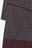 Erkek Gri-bordo Desenli Atkı