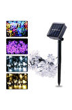 Çiçek Desenli Rgb Solar Aydınlatma-30 Ledli Güneş Enerjili Rgb Çok Renkli Bahçe Aydınlatması 5 M