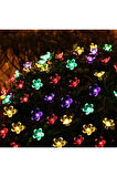 Çiçek Desenli Rgb Solar Aydınlatma-30 Ledli Güneş Enerjili Rgb Çok Renkli Bahçe Aydınlatması 5 M