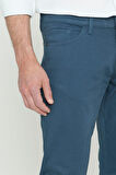 Erkek Petrol Kanvas Slim Fit Dar Kesim 5 Cep Esnek Pantolon
