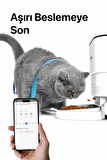 Otomatik Mama Kabı, 4L Metal Besleme Kasesi, Wi-Fi Mobil Uygulama, Programlanabilir Sesle Beslemeye Çağırma, Beyaz X8612