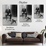 Atatürk Portre Tablosu Mustafa Kemal Atatürk Dikdörtgen Dekoratif Kanvas Tablo-CE-55