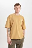 DeFacto Loose Fit Bisiklet Yaka Sırt Baskılı Kısa Kollu Tişört C0710AX24SPYL256