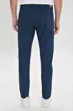 Erkek Lacivert Kanvas Slim Fit Dar Kesim 5 Cep Esnek Pantolon