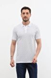 Erkek Polo Yaka Marin Desenli %100 Pamuk Tişört