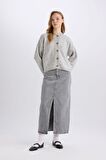 DeFacto Fashion Fit Yırtmaçlı Cepli Uzun Boy Jean Etek D4424AX24AUNM55