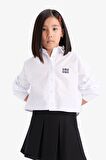DeFacto Kız Çocuk Cropped Fit Oxford Uzun Kollu Gömlek D9149A825SPWT34