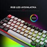 Rampage Yoru Mini Pro 2.4ghz+BT5.0+Type-C Bağlantı Red Switch RGB Mekanik Gaming Oyuncu Klavye Q Tr