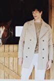 Slim Fit Dar Kesim Düğmeli Kemerli Trençkot