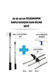Cam Silme Seti 3 Boy Çekçek 3 Metre Metal Teleskopik Sap Sopa 35 Cm Peluş Aparat 1 Yedek Peluş