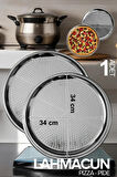 Çelik Delikli Pizza Tavası 34 Cm