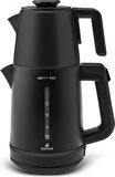 Karaca Berry Tea XL 2 in 1 Çelik Demlikli Çay Makinesi ve Kettle Shiny Black
