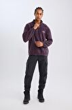 DeFacto Comfort Regular Fit Rahat Kalıp Dik Yaka Baskılı Polar Sweatshirt C7793AX24AUPR148