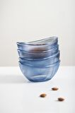 Akrilik Barok Lacivert Oval 4'lü Küçük Kase Seti & Çerezlik & Sunumluk & İkramlık (Cam Değildir)