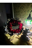 aynalı kırmızı gül buketi