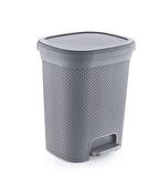 Hobby Life Diamond Elmas Pedallı Basmalı Çöp Kutusu Kovası - 6,5 Litre - Gri - 19x25x30 Cm. -1 Adet