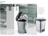 Poly Time Plastik Basmalı Pedallı Çöp Kovası Kutusu / 52 Litre - Krem / 57x40x40 Cm.