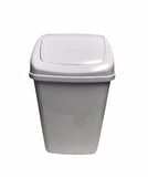 Polytime Sallanır Kapak Ofis Banyo Mutfak Bahçe Çöp Kutusu Kovası / 35 Litre / Beyaz / 57x38x30 Cm.